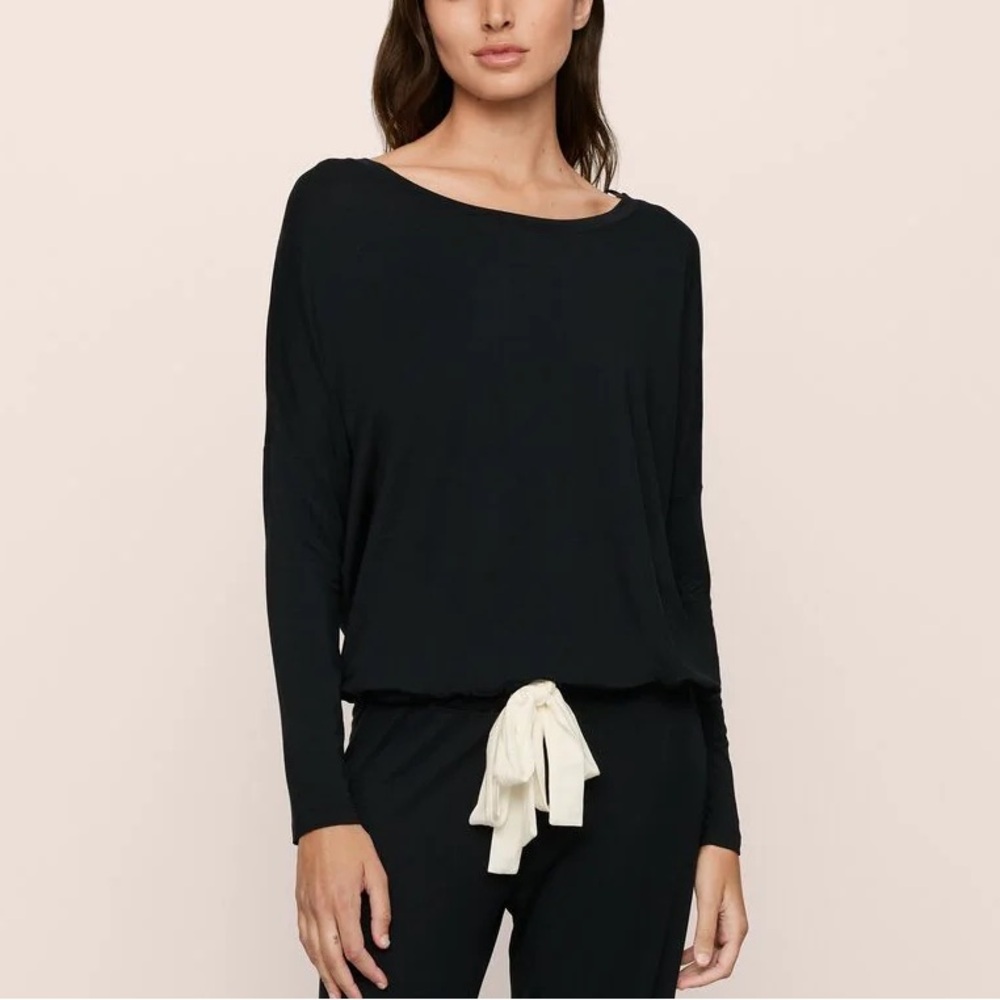 Eberjey‎ Gisele TENCEL Modal Slouchy PJ Top Black Size Small